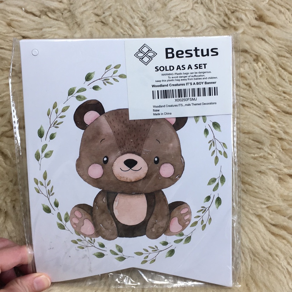 Woodland Creatures It’s A Boy Banner